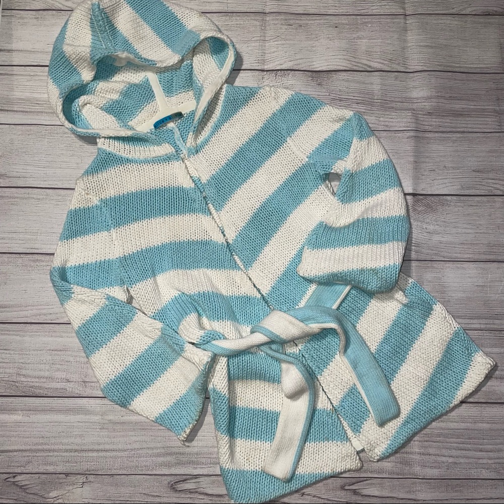 Alice + Olivia Blue White Striped Cardigan